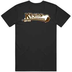 Keens Steakhouse Burger Food Fan Men’s 100% Cotton Black T Shirt