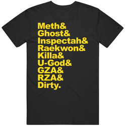 Meth & Ghost & Inspectah Wu Tang Clan Members Rap Men’s 100% Cotton Black T Shirt