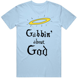 Gabbin About God As Seen The Simpsons Men’s 100% Cotton Light Blue T Shirt
