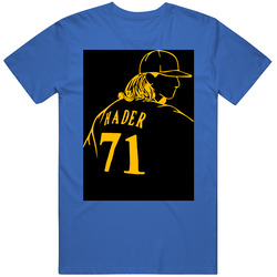 Josh Hader 71 Baseball Line Drawing Men’s 100% Cotton Royal Blue T Shirt