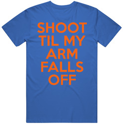 Kevin Durant Shoot Till My Arm Falls Off Basketball Men’s 100% Cotton Royal Blue T Shirt