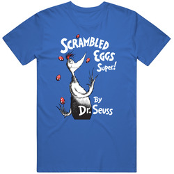 Scrambled Eggs Super! Dr Seuss Book Cover Aurthor Men’s 100% Cotton Royal Blue T Shirt