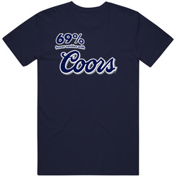 69 Percent Fewer Cavities With Coors Men’s 100% Cotton Navy Blue T Shirt