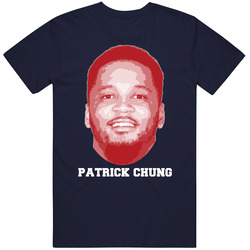 Patrick Chung Face Big Head New England Football Player Fan Men’s 100% Cotton Navy Blue T Shirt