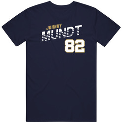 Johnny Mundt 82 Favorite Player Los Angeles R Football Fan Men’s 100% Cotton Navy Blue T Shirt