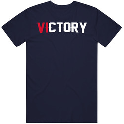Victory New England Champions Football Fan Men’s 100% Cotton Navy Blue T Shirt