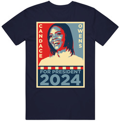 Candace Owens For President 2024 Election Hopeful Republican Men’s 100% Cotton Navy Blue T Shirt
