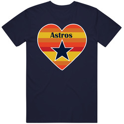 Houston Astros Love Men’s 100% Cotton Navy Blue T Shirt