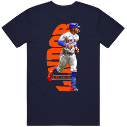 Francisco Lindor Big Title Men’s 100% Cotton Navy Blue T Shirt