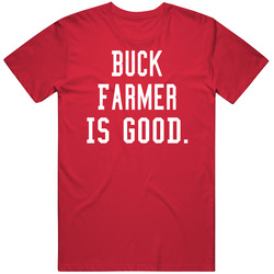 Buck Farmer Is Good Men’s 100% Cotton Red T Shirt