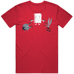 Funny Mexican Stand Off Rock Scissor Paper Men’s 100% Cotton Red T Shirt