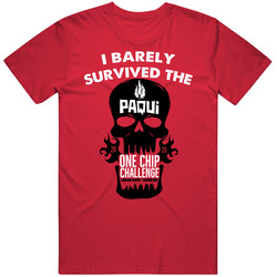 I Barely Survived The Pacqui One Chip Challenge 2020 Men’s 100% Cotton Red T Shirt