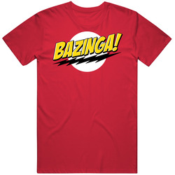 Bazinga Big Bang Theory Tv Men’s 100% Cotton Red T Shirt