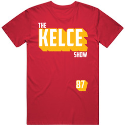 The Travis Kelce Show 87 Football Fan Men’s 100% Cotton Red T Shirt