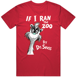 If I Ran The Zoo Dr Seuss Book Cover Men’s 100% Cotton Red T Shirt