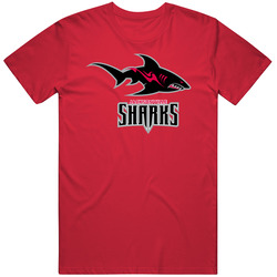 Jacksonville Sharks Arena Football League Team Fan Logo Men’s 100% Cotton Red T Shirt