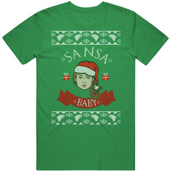 Sansa Baby Game Of Thrones Ugly Christmas Sweater Men’s 100% Cotton Green T Shirt
