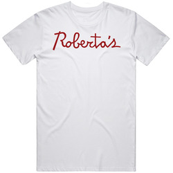 Robertas Pizza Restaurant Foodie Tour Brand Logo Fan Men’s 100% Cotton White T Shirt