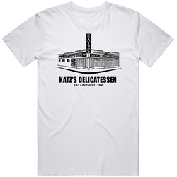 Katz's Delicatessen New York's Most Famous Restaurant Men’s 100% Cotton White T Shirt