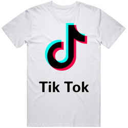 Tik Tok App Social Media Logo Halloween Men’s 100% Cotton White T Shirt