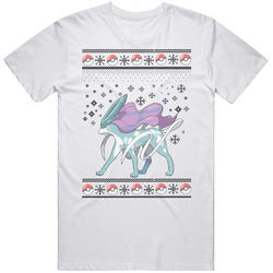 Suicune Pokemon Ugly Christmas Sweater Men’s 100% Cotton White T Shirt