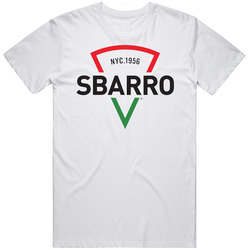 Sbarro Pizza Restaurant Foodie Tour Brand Logo Fan Men’s 100% Cotton White T Shirt