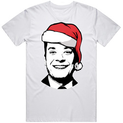 Jimmy Fallon Santa  Christmas Men’s 100% Cotton White T Shirt