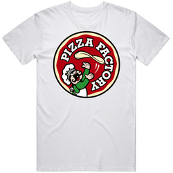 Pizza Factory Men’s 100% Cotton White T Shirt