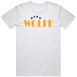 Nero Wolfe Retro 80s Tv Show Logo Fan Men’s 100% Cotton White T Shirt