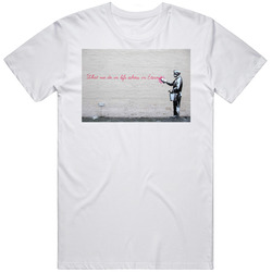 What We Do In Life Echoes In Eternity Banksy Street Art Graffiti Painting  Fan Men’s 100% Cotton White T Shirt