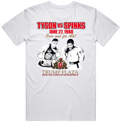 Mike Tyson Vs Michael Spinks Fight Men’s 100% Cotton White T Shirt