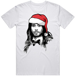 Jared Leto Santa  Christmas Men’s 100% Cotton White T Shirt