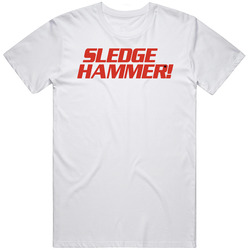 Sledge Hammer Retro 80s Tv Show Logo Fan Men’s 100% Cotton White T Shirt