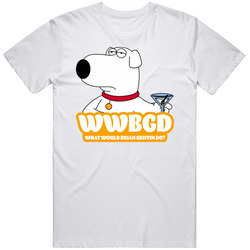 Wwbgd What Would Brian Griffin Do Family Guy Fan Men’s 100% Cotton White T Shirt