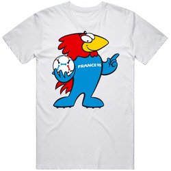 Footix France 1998 World Cup Mascot Fan Men’s 100% Cotton White T Shirt