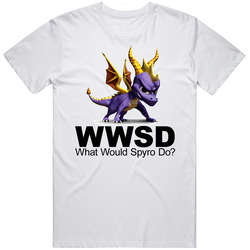 Wwsd? What Would Spyro Do? The Dragon Video Game Men’s 100% Cotton White T Shirt