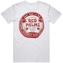 Red Palms Surf Wax 90s Men’s 100% Cotton White T Shirt