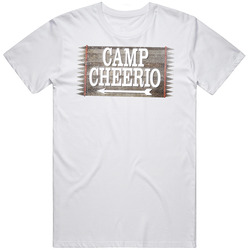 Camp Cheerio Vintage Distressed Men’s 100% Cotton White T Shirt