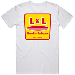 L&l Hawaiian Barbecue Men’s 100% Cotton White T Shirt