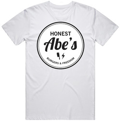 Honest Abe's Burgers And Freedom Food Fan Men’s 100% Cotton White T Shirt