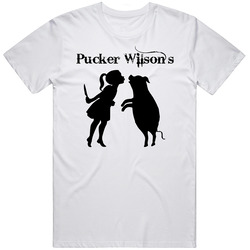 Pucker Wilson's Favorite Restaurant Men’s 100% Cotton White T Shirt