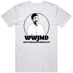 Wwjmd What Would Jason Mendoza Do The Good Place Fan Men’s 100% Cotton White T Shirt