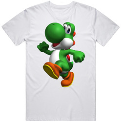 Yoshi Super Mario World Video Game Character Men’s 100% Cotton White T Shirt