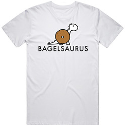 Bagelsaurus Favorite Restaurant Men’s 100% Cotton White T Shirt