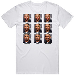 Jalen Hurts Moods Facial Expressions Men’s 100% Cotton White T Shirt