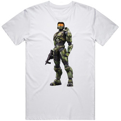 Master Chief Halo Combat Evolved Video Game Character Men’s 100% Cotton White T Shirt