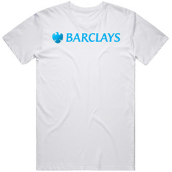 Barclays Nasdaq Company Logo Employee Fan Men’s 100% Cotton White T Shirt