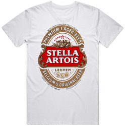 Vintage Artois Vintage Beer Logo Drink Men’s 100% Cotton White T Shirt