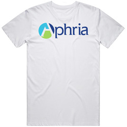 Aphria Inc Cannabis Weed Marijuana Stoner Company Logo Fan Men’s 100% Cotton White T Shirt