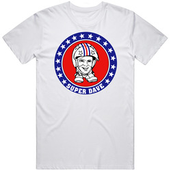 Super Dave Retro 80s Tv Show Logo Fan Men’s 100% Cotton White T Shirt